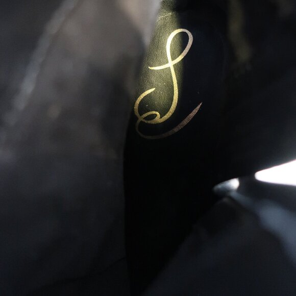 Womens Sam Edelman Fawn Black Suede Ankle Zip Block Heel Booties 7 - Picture 9 of 10